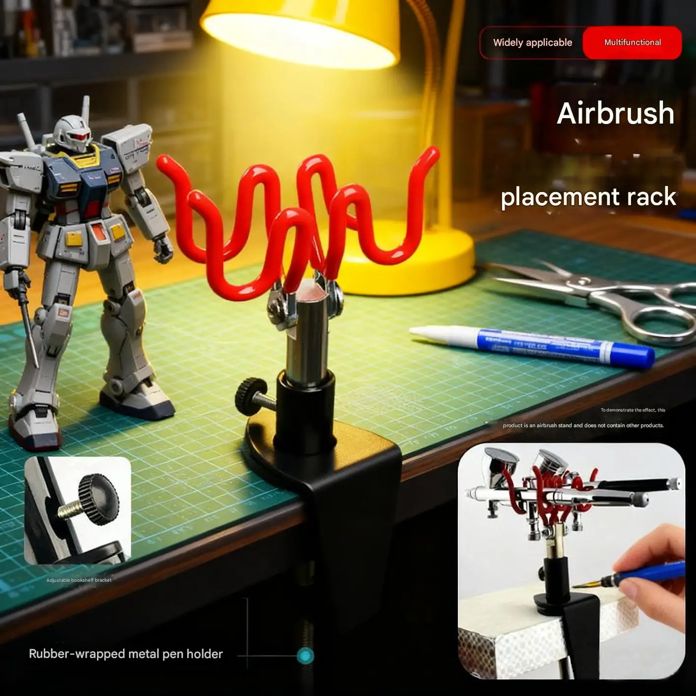 

Airbrush Holder Gravity Stand Kit for Air Brush paint spray gun Holding 2 Clamp-On Mount Table Bench Station