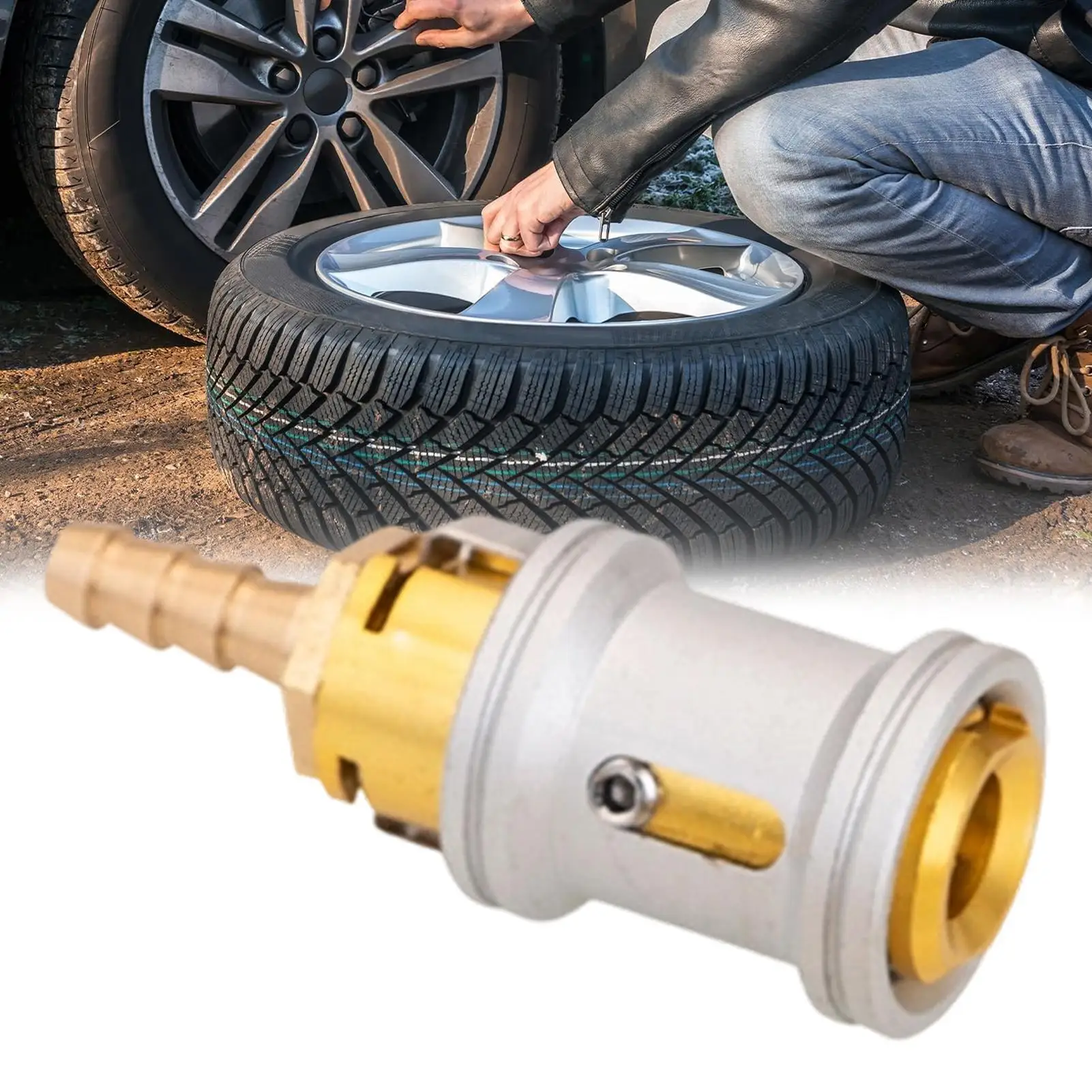 Tire Inflator Nozzle Solid Brass Automotive Accessory Tire Inflator Air Chuck Tool For Vehicles Trailer RV Sedan Pickup