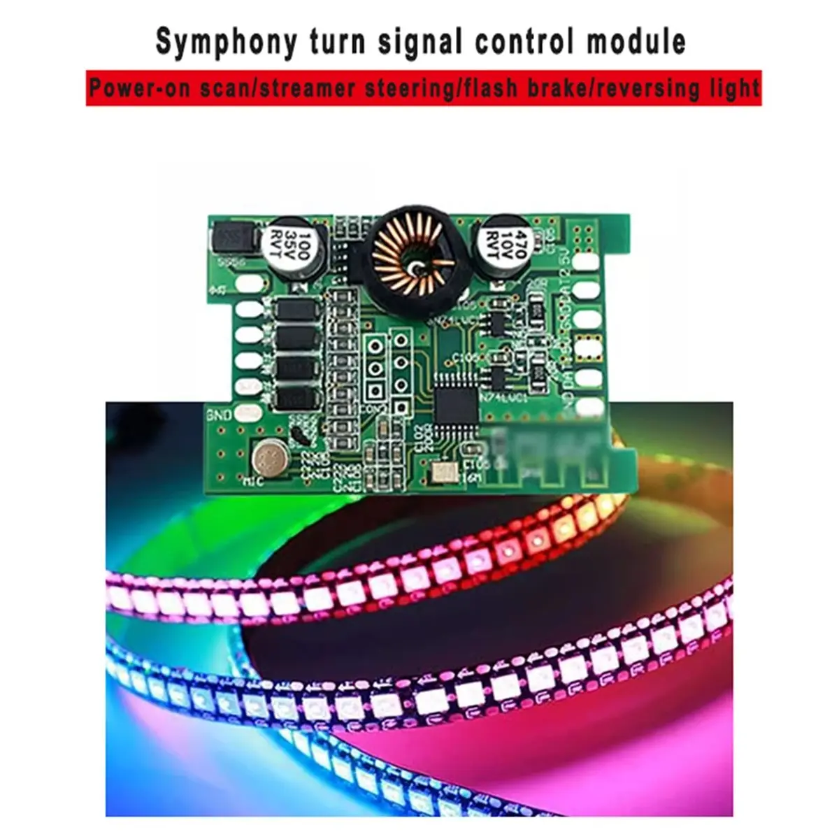 A003 Electric Vehicle Ambient Light Illusion Controller Scanning Streamer Turn Signal Brake 5V 2-Way Bluetooth