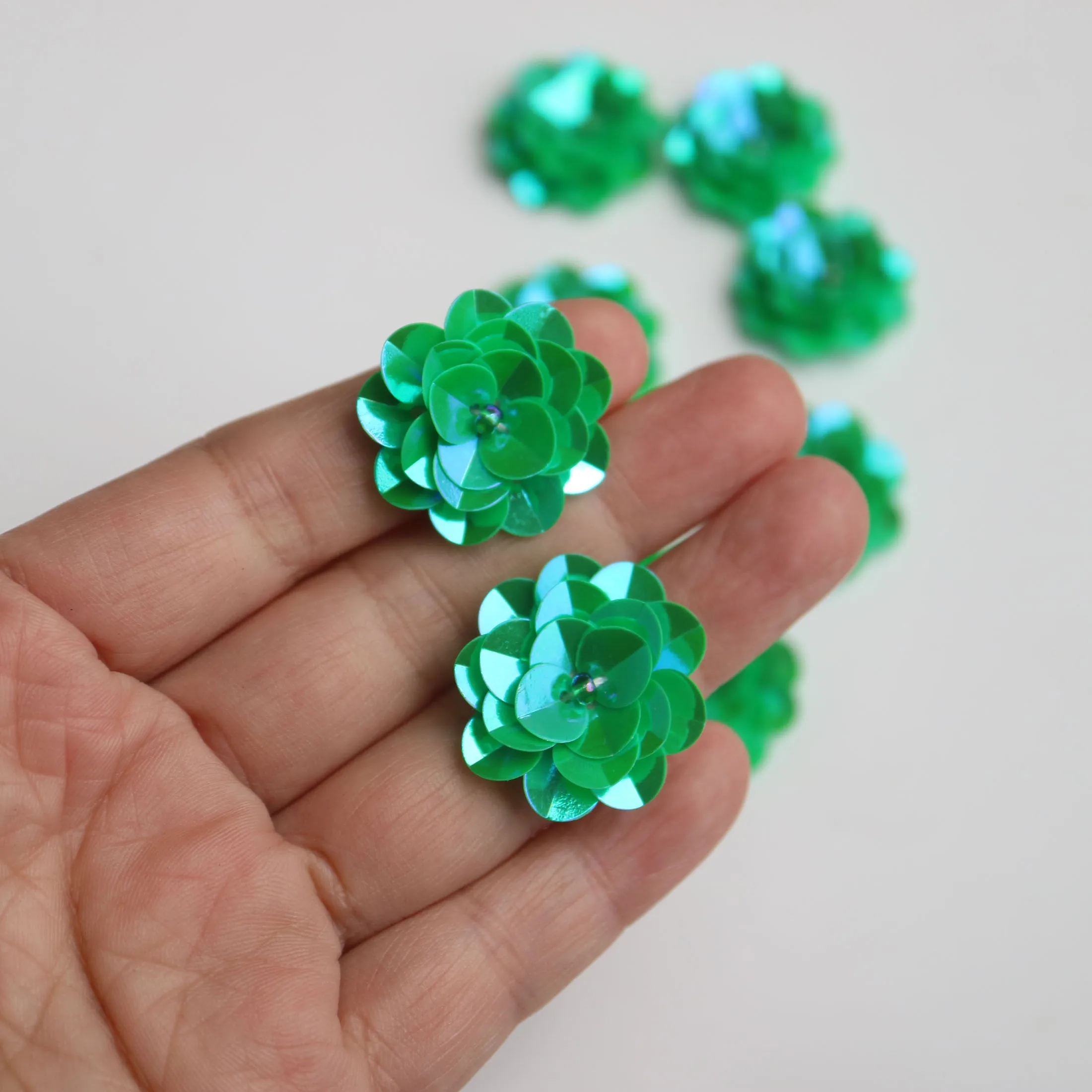 10 Stück/Set Blumen-Perlen-Applikationen für Kleidung DIY Strass-Pailletten Aufnähbare Stickerei-Applikationen Parche Ropa – Detail 9