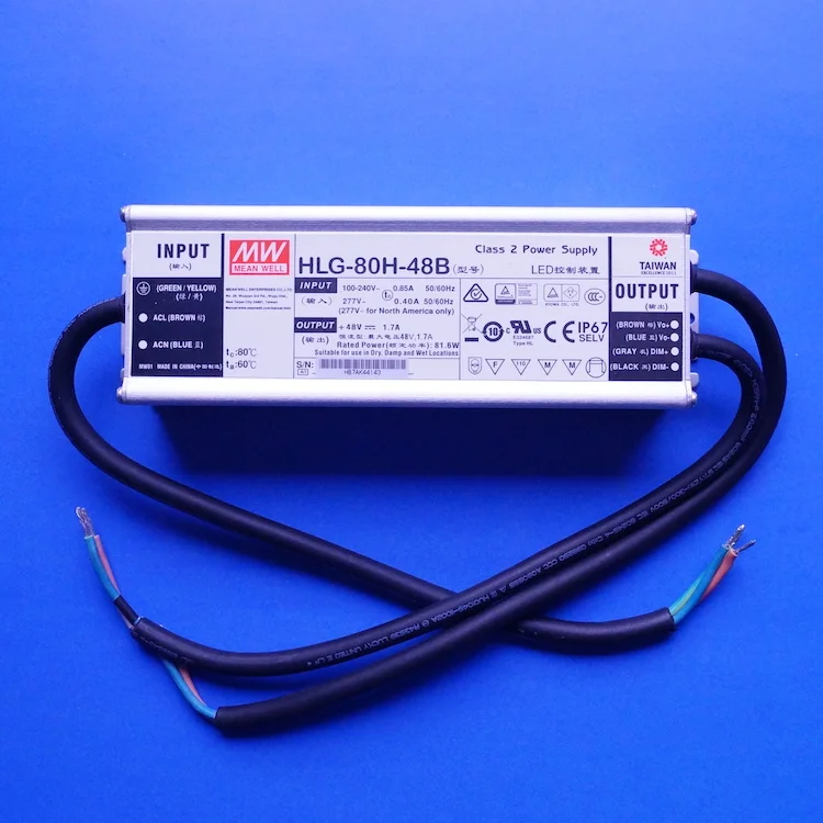 IP67 Waterproof Constant Current Driver 80W 120W 150W Dimmable Led Driver HLG-80H-48B