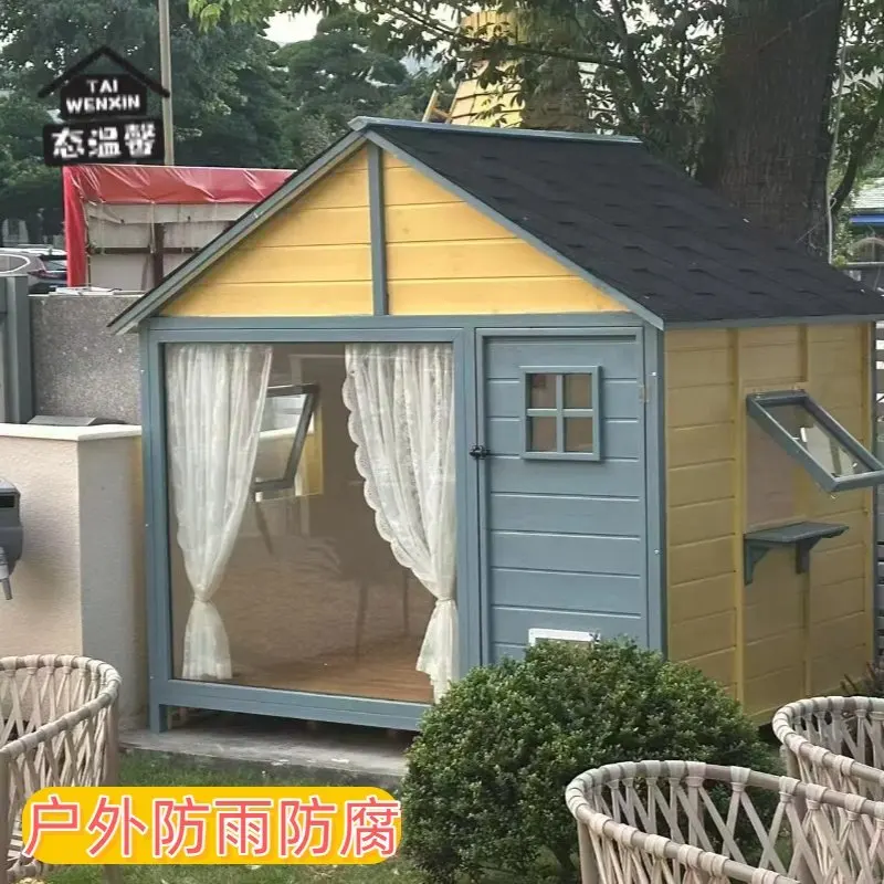 

Cat Villa Log House Outdoor Garden Custom Cat Nest House Dog House Rainproof