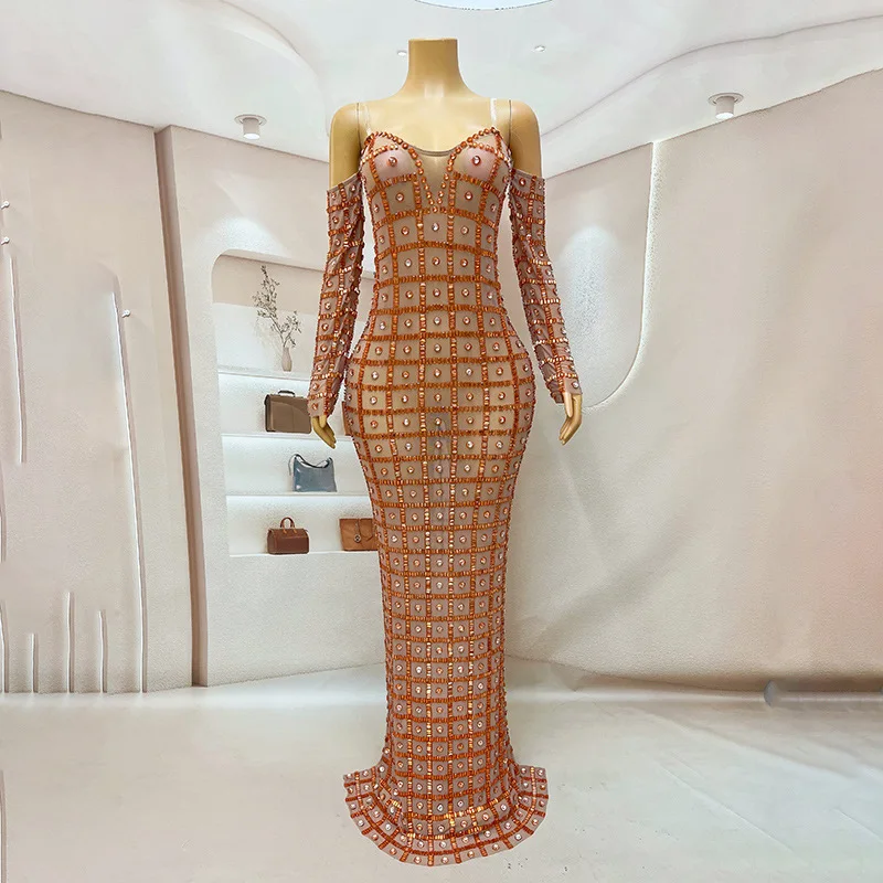 

Birthday Costume Party Costume Dinner Party Nightclub Bar Long Dress Model Walk Show Party Annual Meeting Evening Dresses Luxury