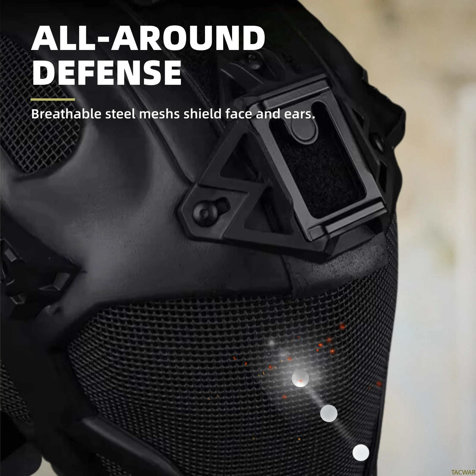 Casco EVA Pro Airsoft cara completa con riel NVG malla transpirable - imagen 4