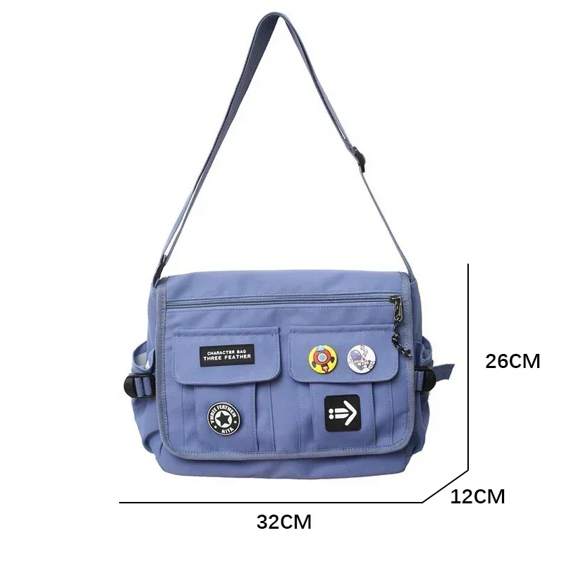 Harajuku Men Nylon Crossbody Bags for Women Messenger Bag Girls School Book Bags Youth Canvas Handbags Shoulder Bag Sac Bolsas