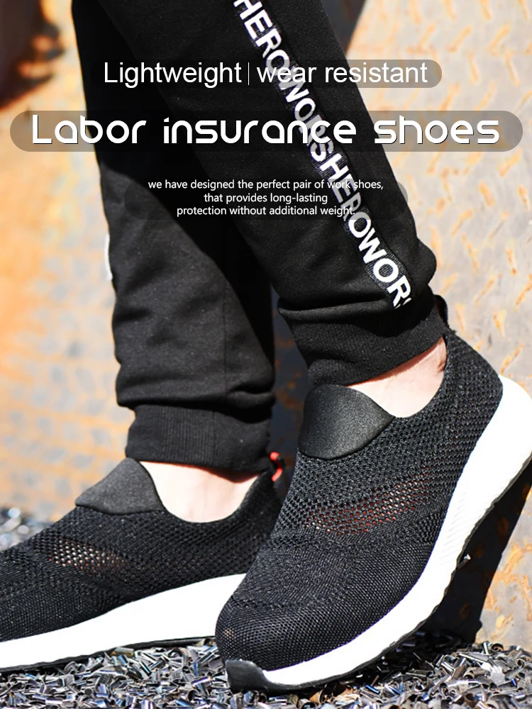 Onverwoestbare mijnbouwschoenen Veiligheidsschoenen met stalen neus Heren Lichtgewicht werkschoenen Sneakers Anti-smash Anti-lek Functionele schoenen - afbeelding 2