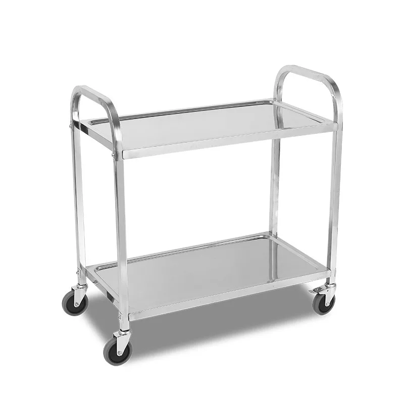 

Stainless Steel Dining Car Disassembly Square Tube Commercial Kitchen Car Two-story Hotel Cart Room Service Car Factory