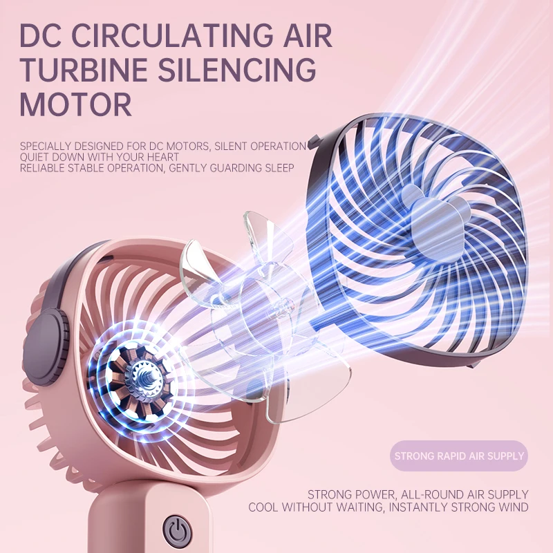 Mini USB Handheld Fan Multi-Functional Desktop With Stand Eectric Fan Students Outdoor Portable Portable Small Fan