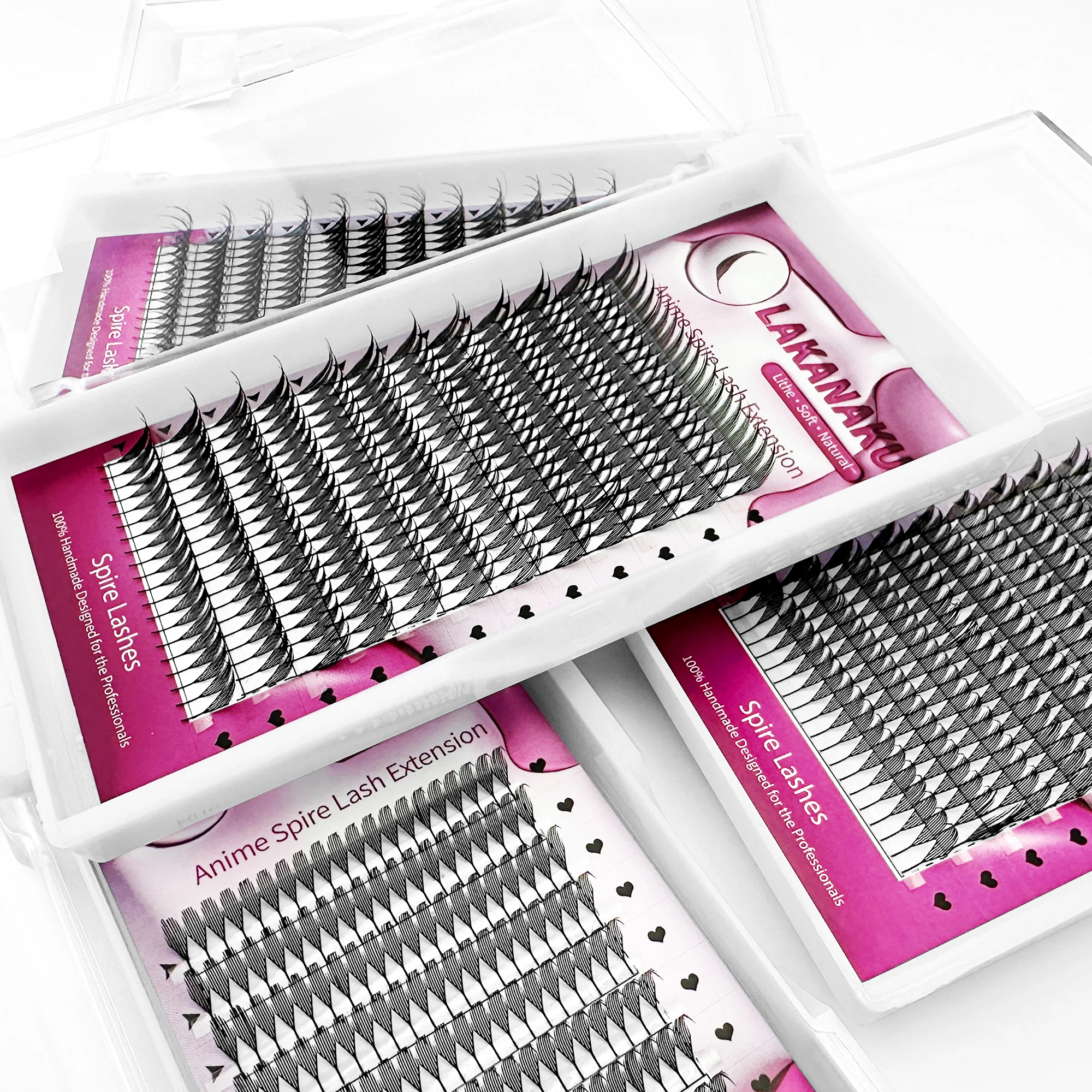 LAKANAKU Spire Fans Premade Anime Lashes Spikes Eyelash Extensions for Comic Eyelashes