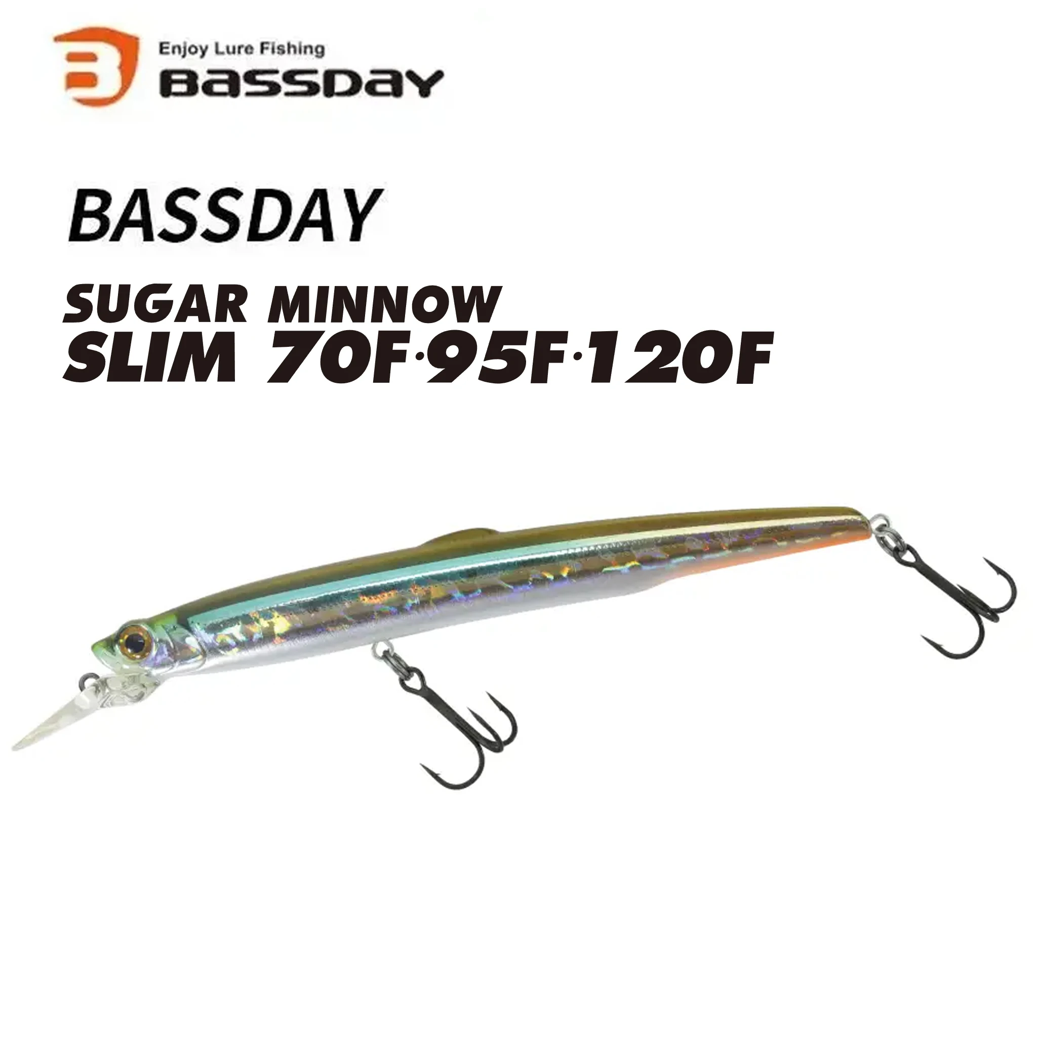 Japan Bassday Sugar Minnow SLIM 70F 3.5g 95F 6.3g 120F 9g Floating Wide Slow