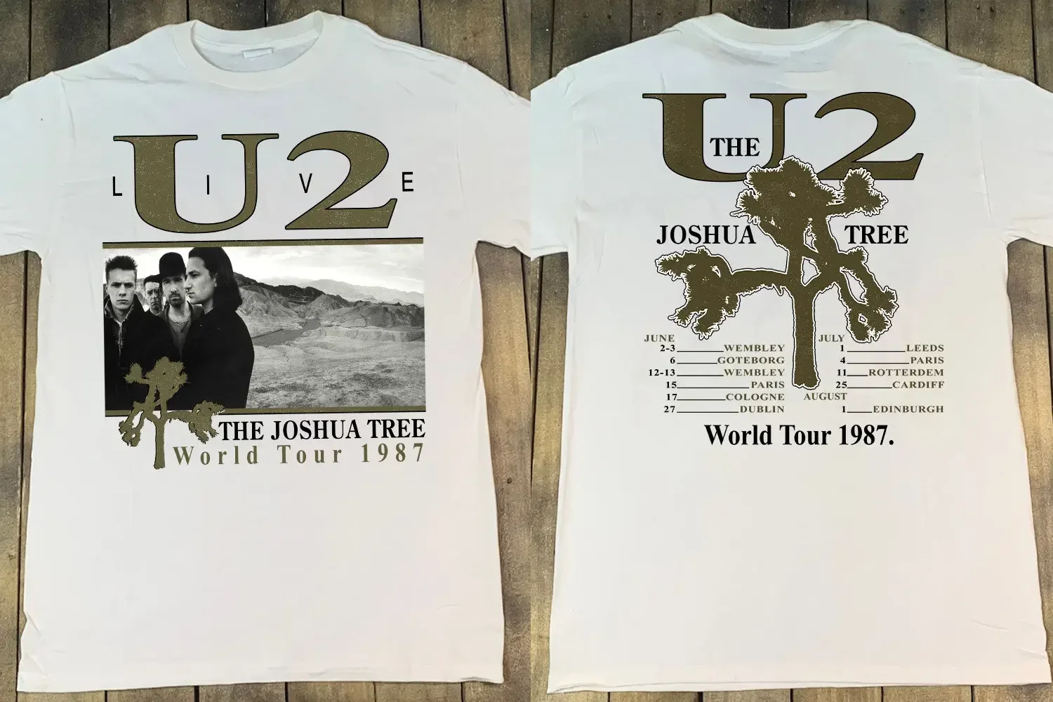

Футболка U2 Live The Joshua Tree World Tour 1987, рубашка The Joshua Tree Tour, рубашка Band Tour 1987, рок-группа