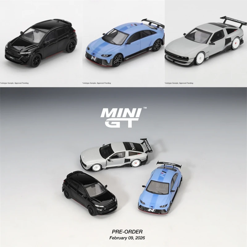 

[PreSale] MINI GT 1:64 Hyundai KONA N Phantom Black RN22e (VP1) Concept N Vision 74 (VP2) Diecast Model Car