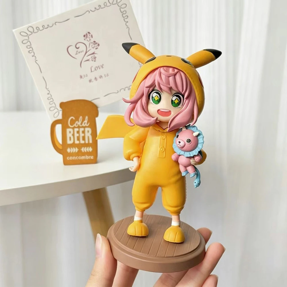 Kawaii Anya Forger X Pikachu Cosplay Cute Q Version Figure Spy X Family Anime Figurine Collectible Doll Perfect Gift for Fans view 5
