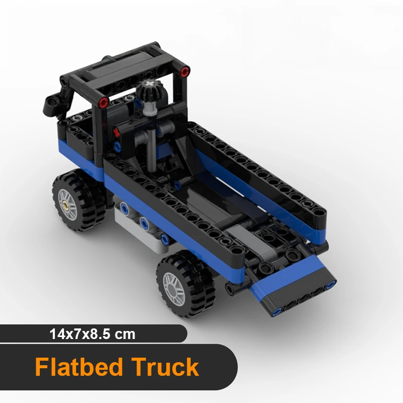 Stuurwagen Bouwstenen Losse Onderdelen Pickup Model MOC Bricks Kid DIY Technisch Gemodificeerd Transportvoertuig Assemblage Speelgoed