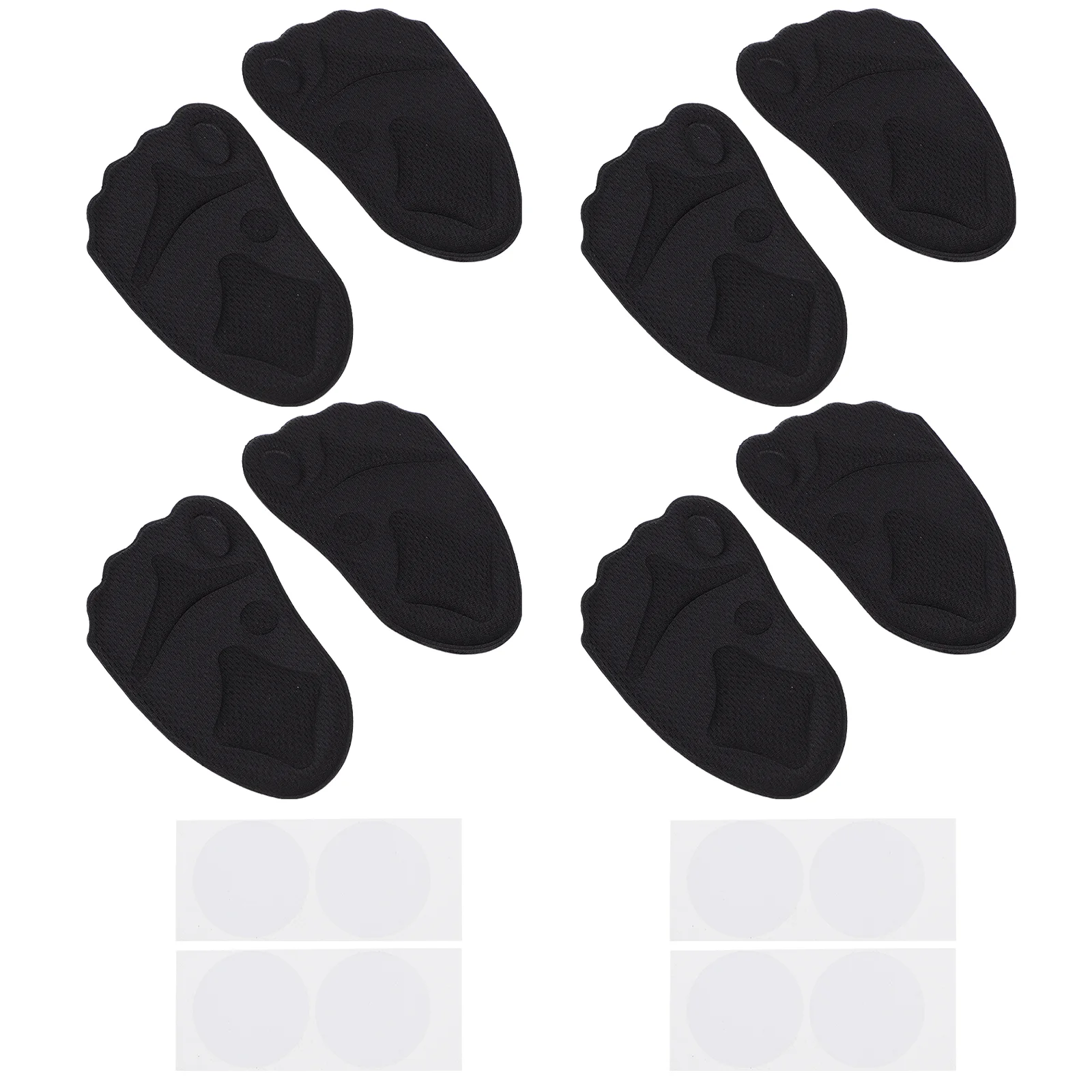 

8 Pcs Foot Pad Sponge Forefoot Shoe Mat High Heel Inserts Pads Black High-heel Insole