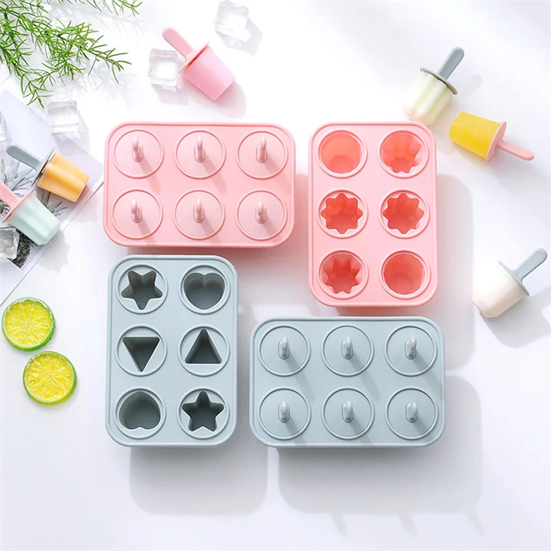 Silicone Ice Cream Popsicle Mold With Handle DIY Reusable Summer Ice Cube Tray Children's Ice Cream