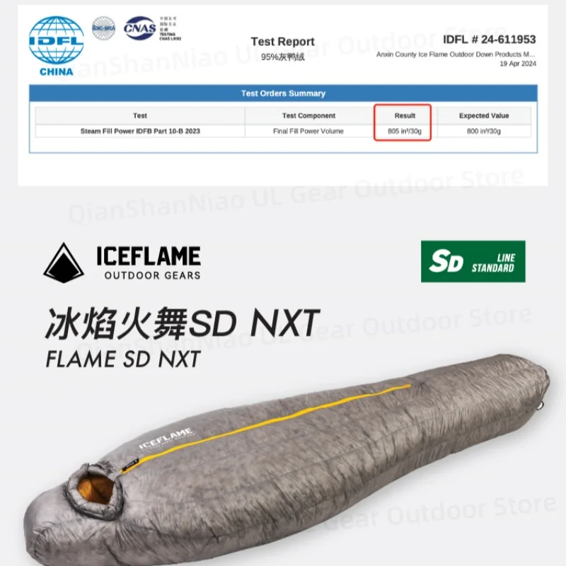 Imagem -02 - Ice Flame Outdoor Mummy Down Bolsa de Dormir Ultraleve Trekking Montanhismo Camping Nxt 800fp 10d