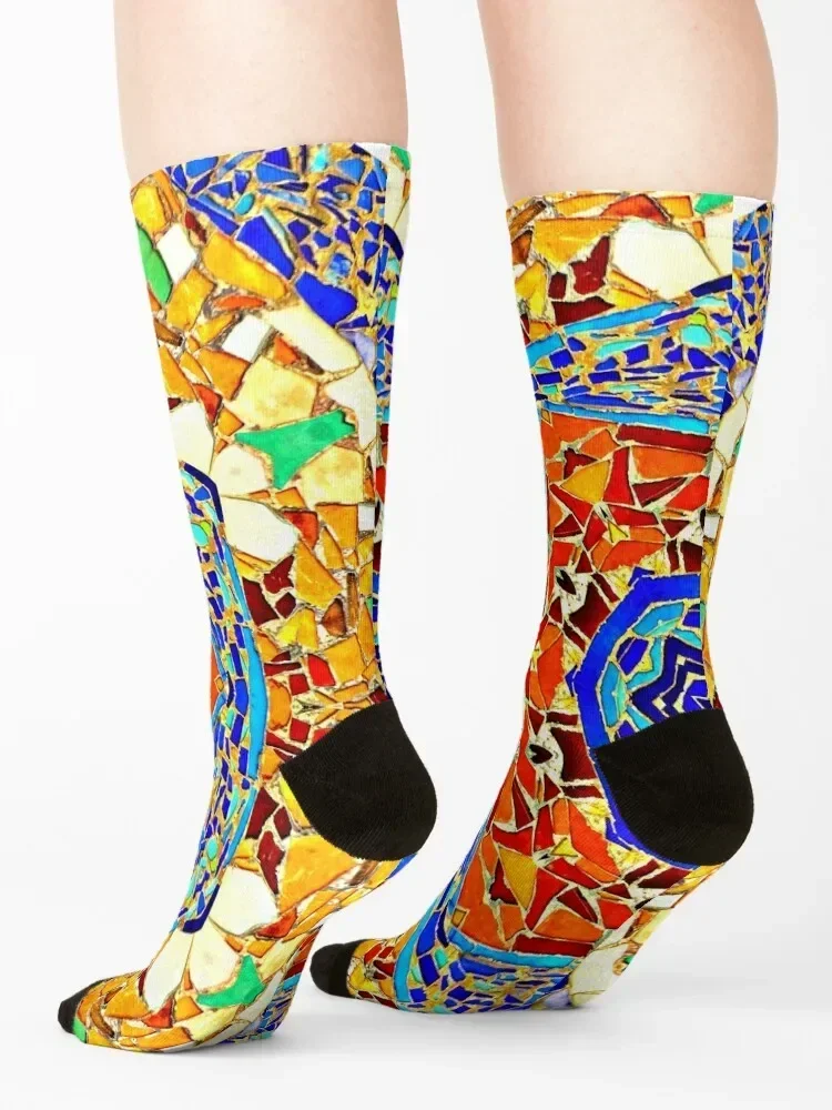 colorful Kaleidoscope mosaic Spanish style Socks man Men's hiking Stockings Men's Socks Luxury Women's