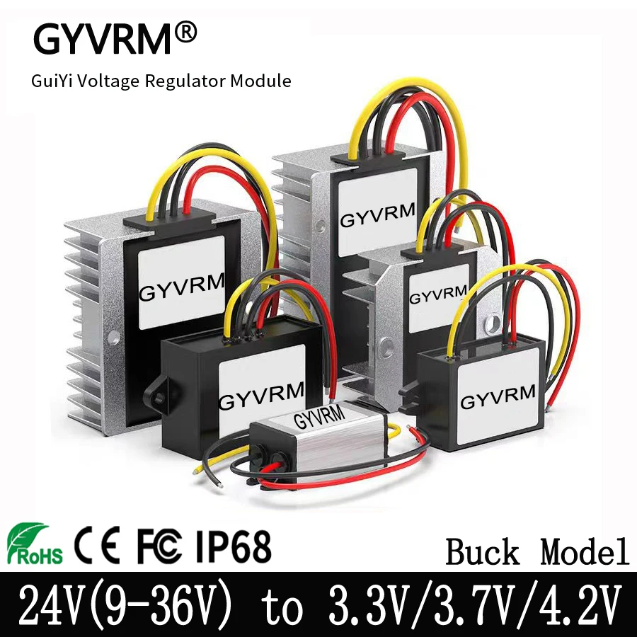 

DC-DC 12V24V(9-36V) to 3.3V 3.7V 4.2V1A-40A Buck Converter 24V(9-36V) to 3.3V 40A 132W Step Down DC DC Converter