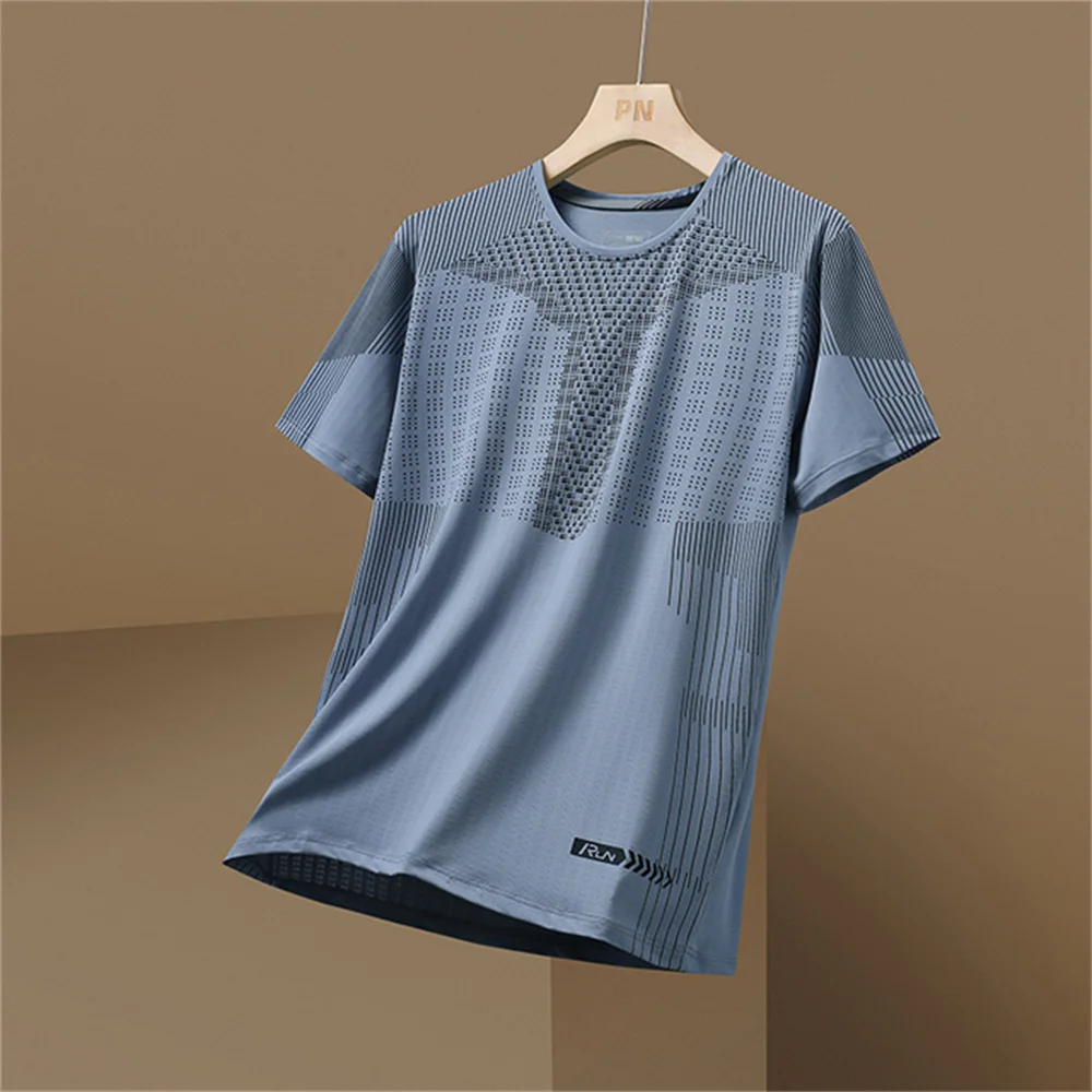 Camiseta de manga corta con estampado 3D para hombre, ropa deportiva transpirable de secado rápido para correr, Tops de cuello redondo de gran