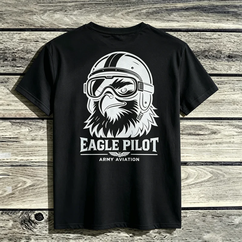 2026 New Unisex Retro Pilot Eagle Graphic T-Shirt Army Air Force Inspired Soft Cotton Crew Neck Short Sleeve Summer Casual Top