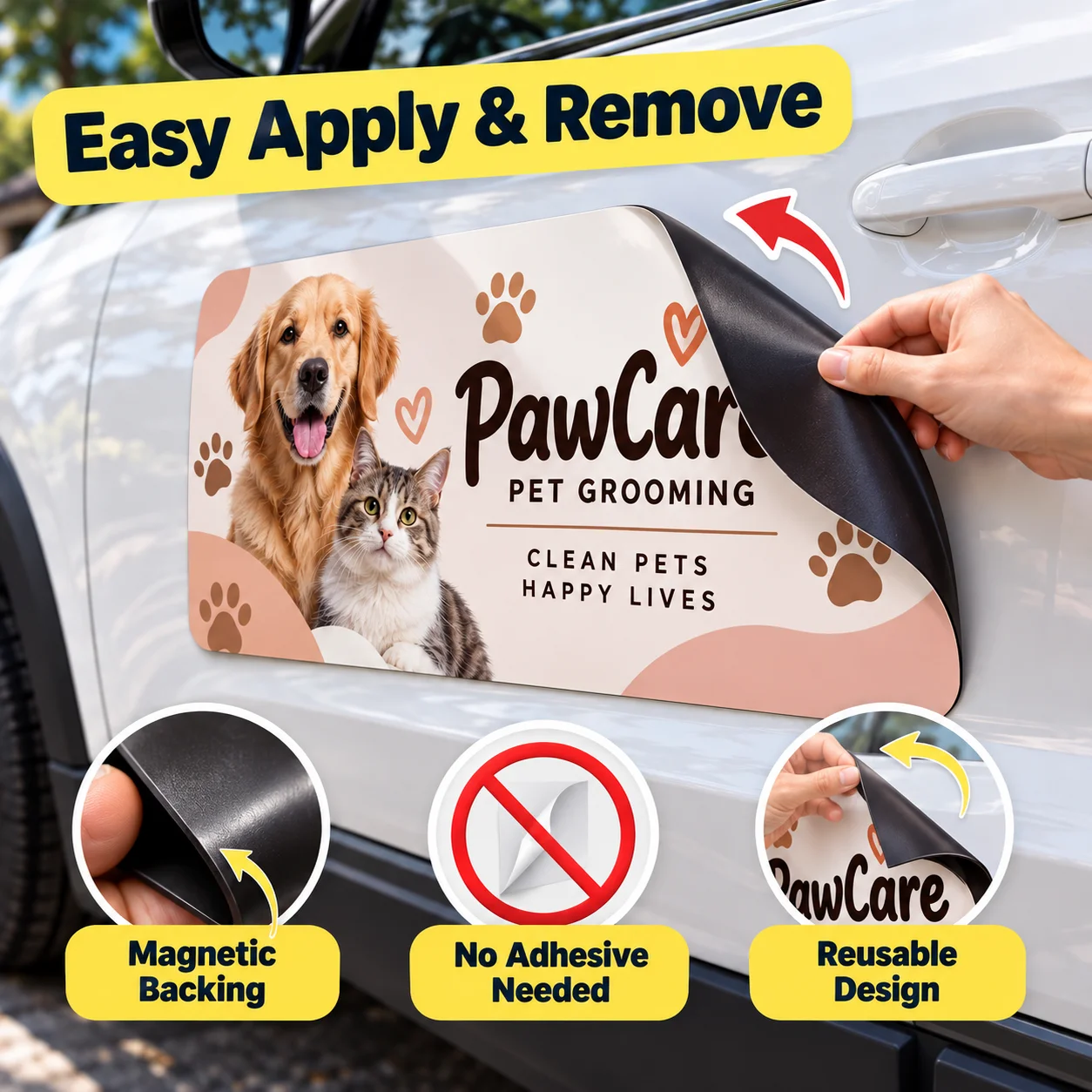 Custom Magnetic Business Car Door Sign Personalized Company Logo Vehicle Magnet Custom Service Truck Decal Commercial Grade