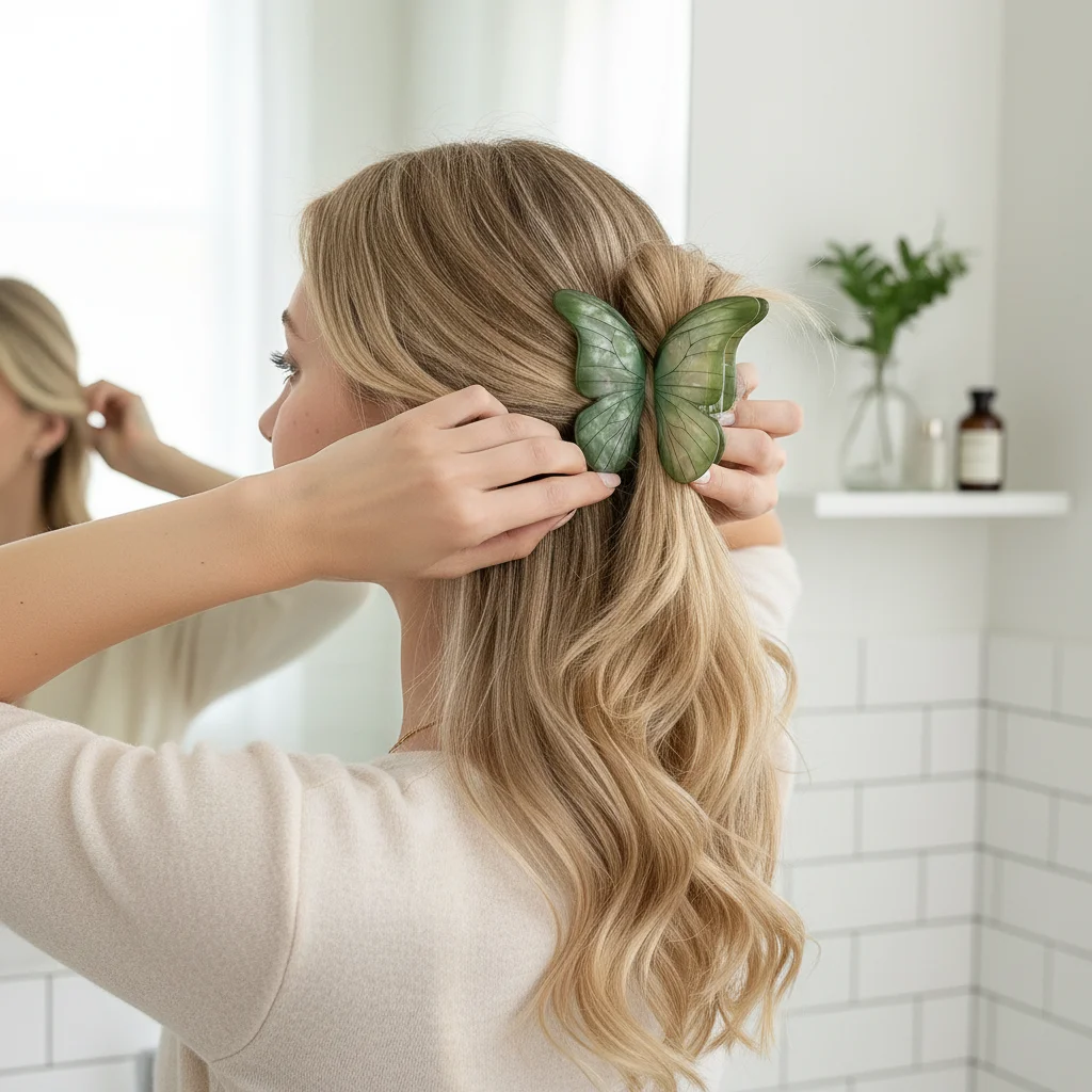 

Creative Simulated Butterfly Hair Claw Gradient Color Hairpin Big Hair Clip Acrylic Hair Accessories Colorful Ponytail Clip