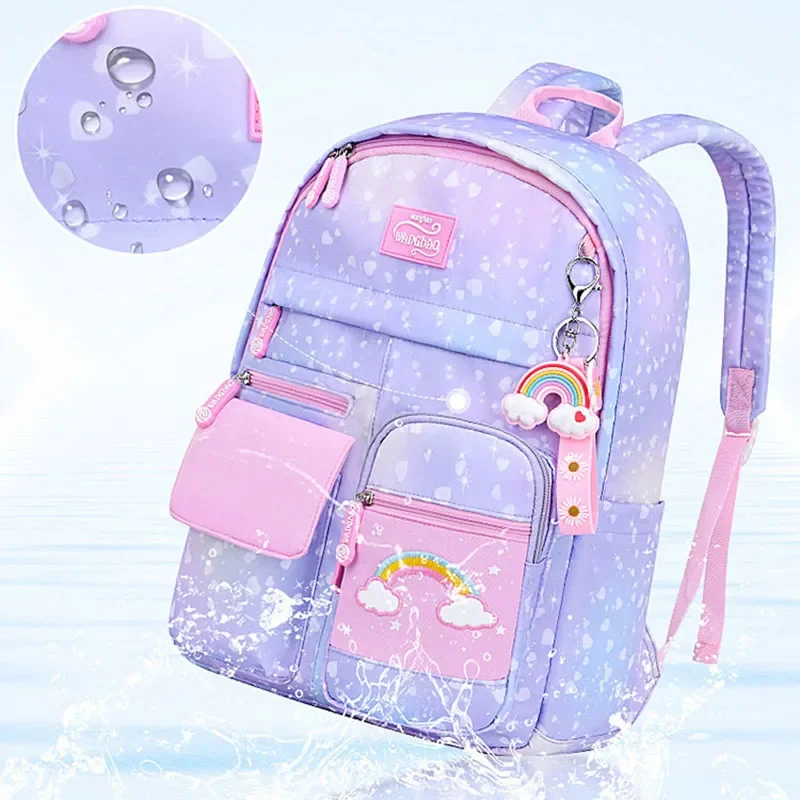 Mochilas escolares Kawaii para niños, mochilas escolares ligeras e impermeables para escuela primaria, mochilas escolares multibolsillo para estudiantes de grado 1-6