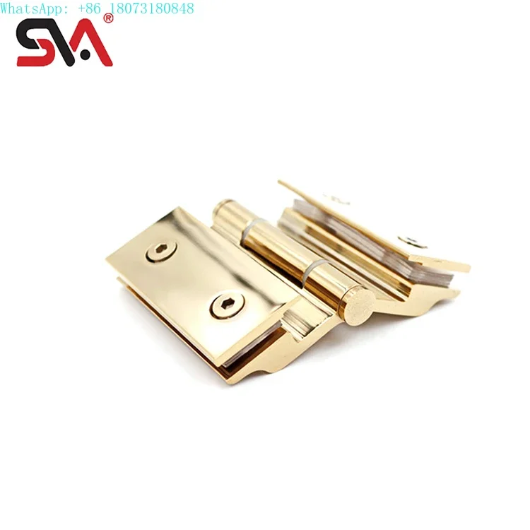 China Customized Color Modern Bathroom Brass Zinc Alloy Material Chrome Polished Gold Shower Screen Glass Movable Door Hinge