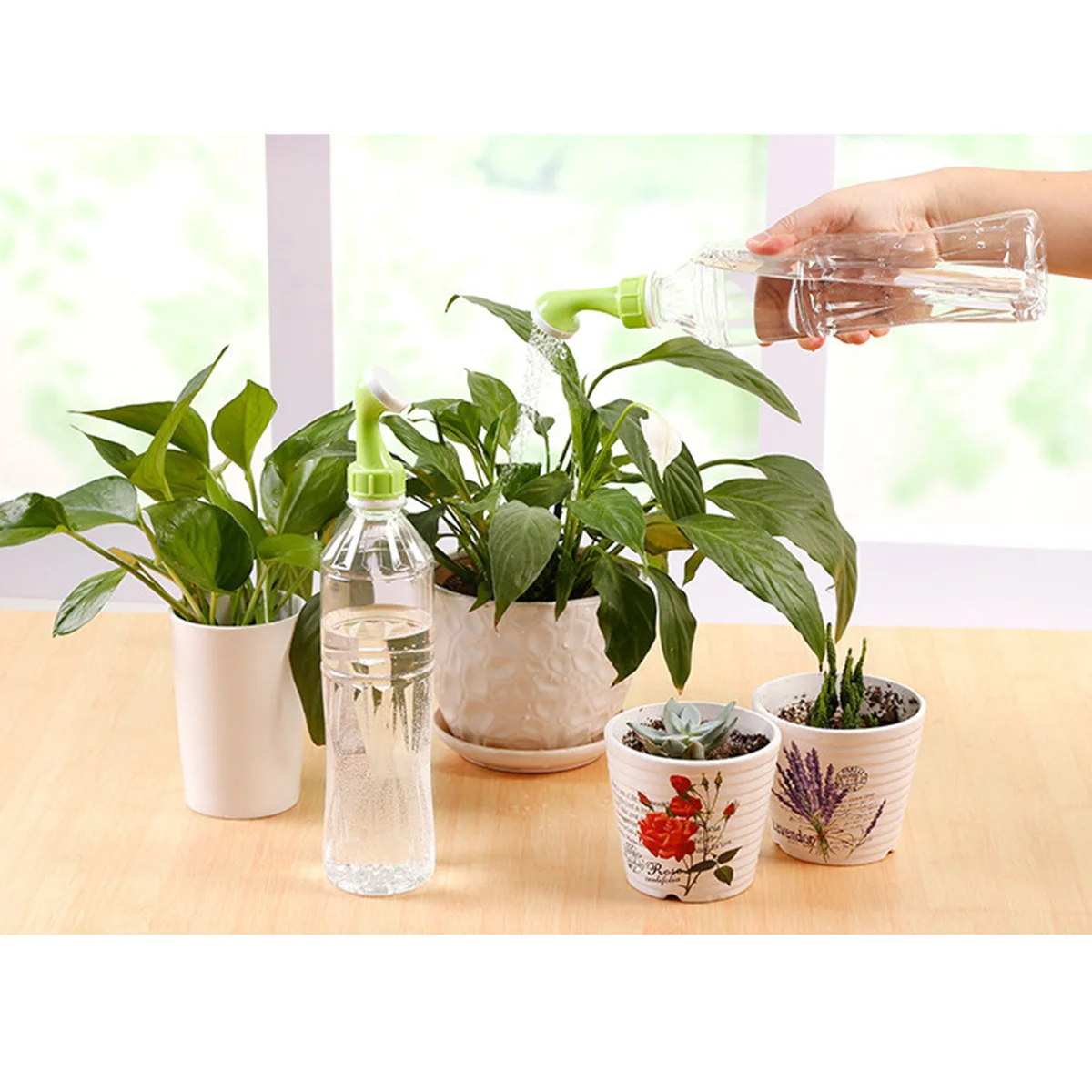 

2Pcs Plastic Sprinkler Nozzle for Watering Plants Garden Tool Replaceable Bottle Spout Sturdy PP Angled Spray for Vegetables