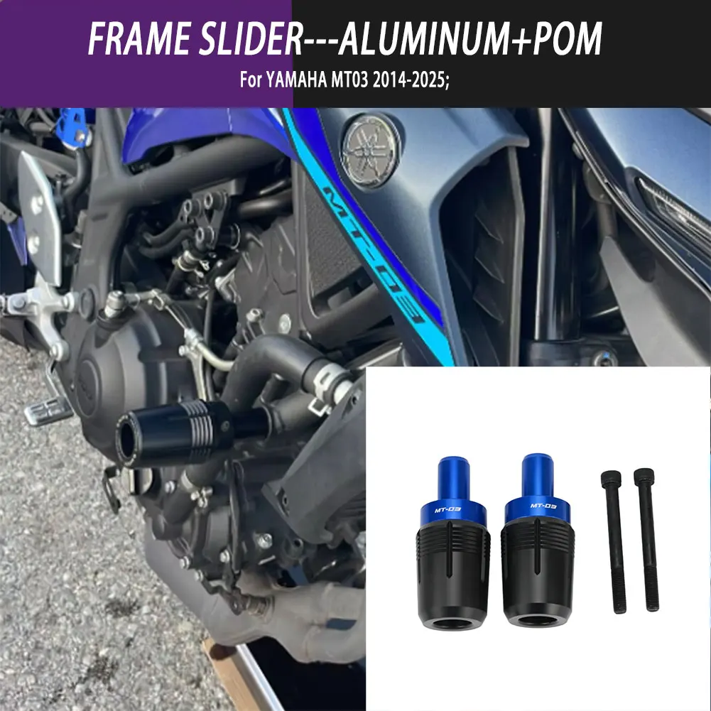 

Motorcycle Falling Protection Accessories MT03 Frame Sliders Exhaust Slider Crash Protector For YAMAHA MT03 2014-2025 Motorbike