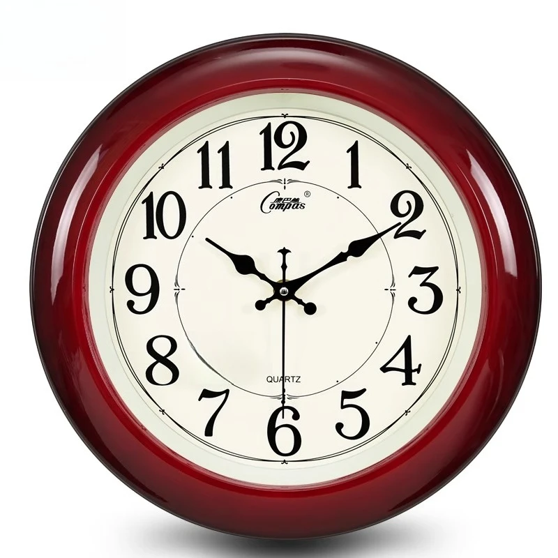 

Silent wall clock, large imitation solid wood wall clock, quartz clock