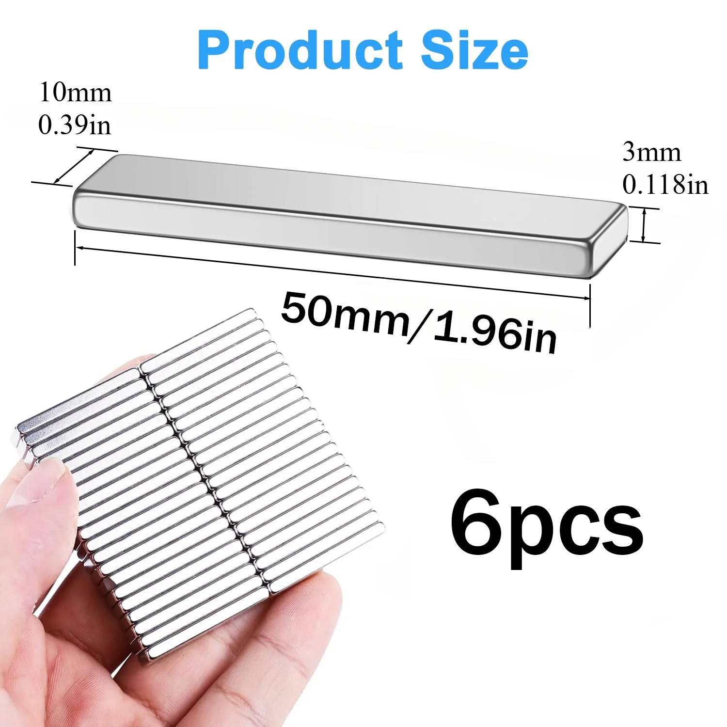 30x10x3/40x10x3/50x10x3mm rechteckige Magnete in verschiedenen Ausführungen, geeignet für Lagerhallen, Büros und Dekorationen. – Detail 4