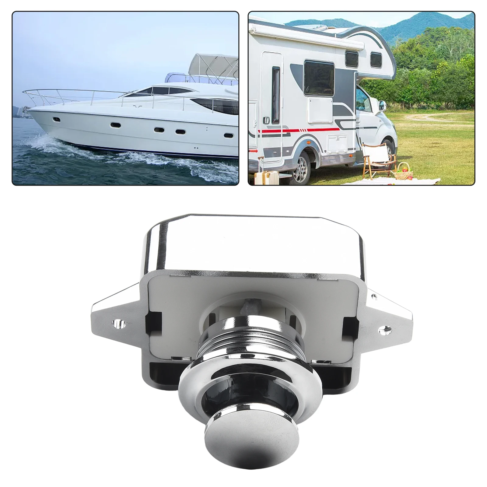 Keyless RV Push Cabinet Locks Cabinet Door Catches Locks Push Button Catch Locks Latch Knobs For RVs Camper Caravan