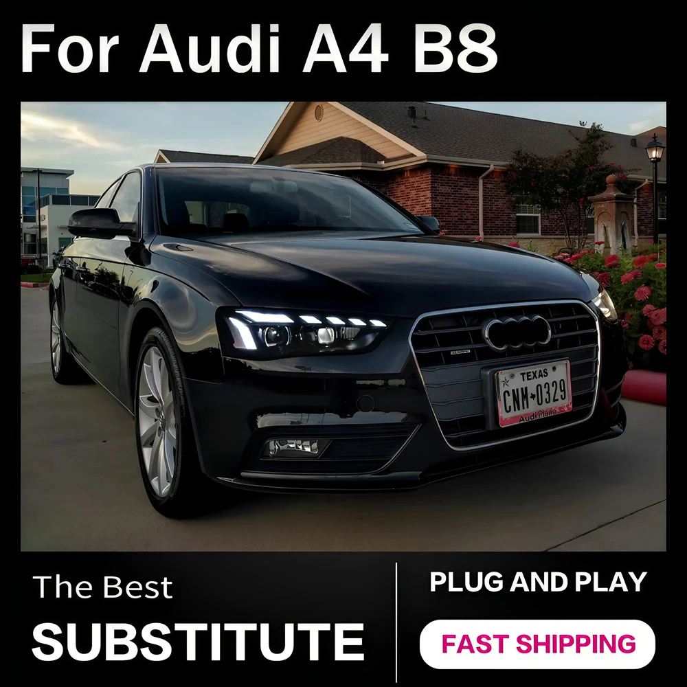 

AKD автомобильные Стайлинг фары для AUDI A4 2013-2016 светодиодные фары DRL фары погруженный луч светодиодный проектор аксессуары