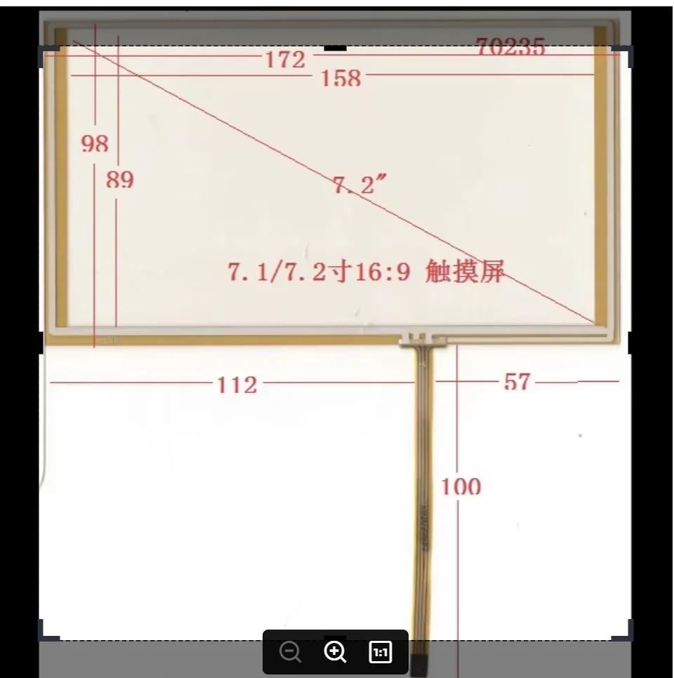 10PCS/LOT   70235  172mm*98mm 7inch 4 line For CarDVD touch screen 172*98 panel for radio carthis is compatible  FreeShipping