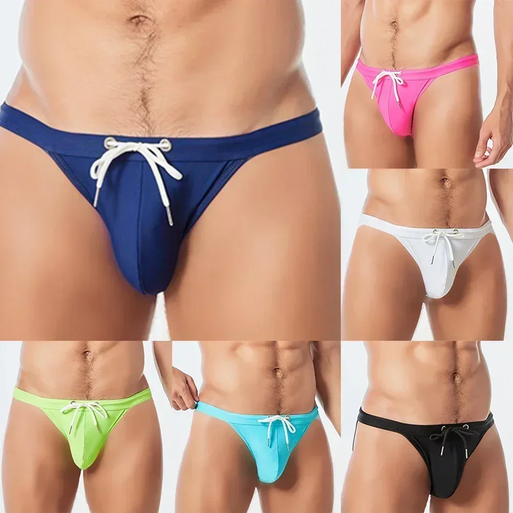 

Одежда, мужские купальники, вечерние однотонные плавки для бассейна, регулируемый купальный костюм для водных видов спорта, эластичные шнурки для серфинга