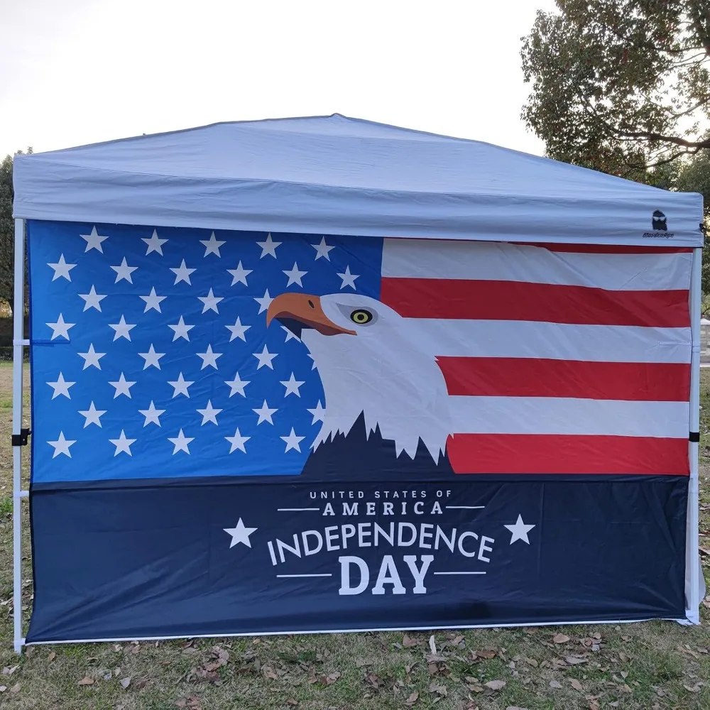 

Custom Sunshade Sidewall for 10x10 Pop Up Canopy - Straight Leg, Custom Pattern or Text Sidewalls(White)