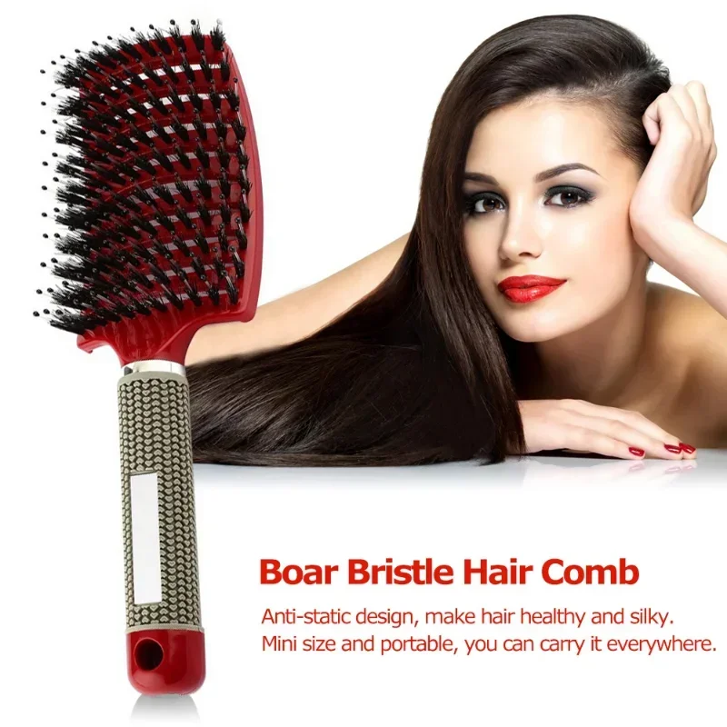 Entwirrende Haarbürste für Frauen, Friseurkamm, Nylonborsten, Kopfhautmassage, Tangle Teaser