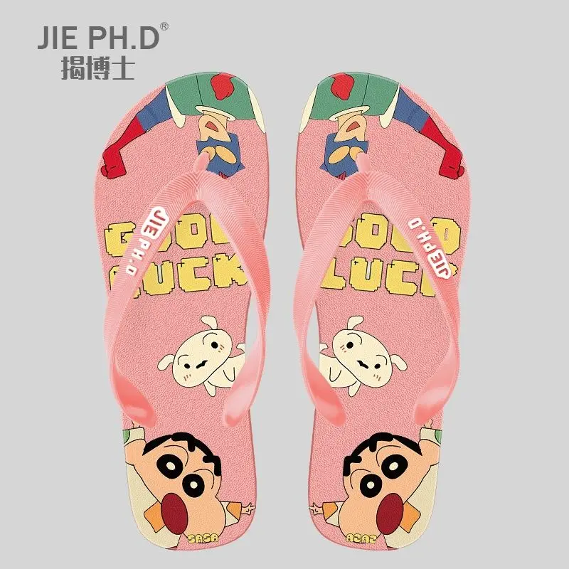 

Аниме-тапочки для пары с Крейоном Шин-чаном, модные, стильные, мультяшные, милые, для улицы и пляжа, нескользящие, прочные