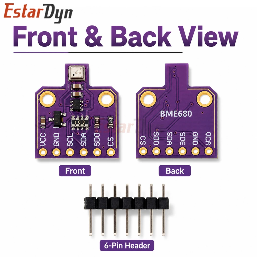 Estardyn BME680 CJMCU-680 Digital Temperature Humidity Pressure Gas Sensor I2C SPI Air Quality Altitude Development Board