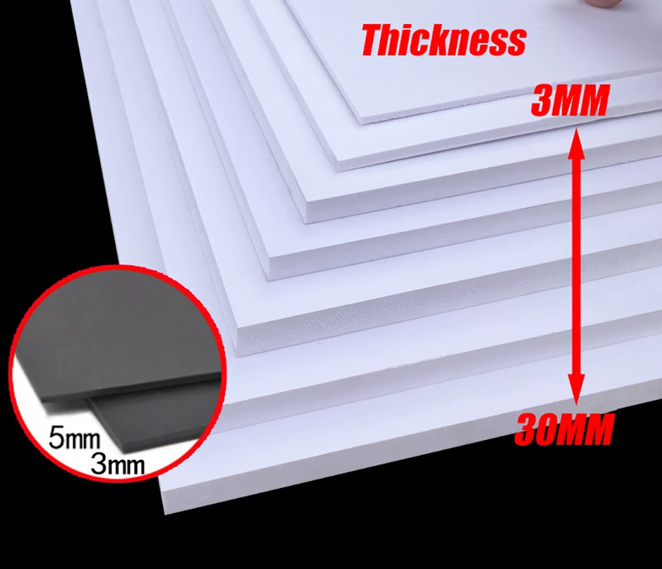 

White PVC Foam board, DIY Building Model Material, Handmade Model Making Material, Plastic Board 3-30mm Thick