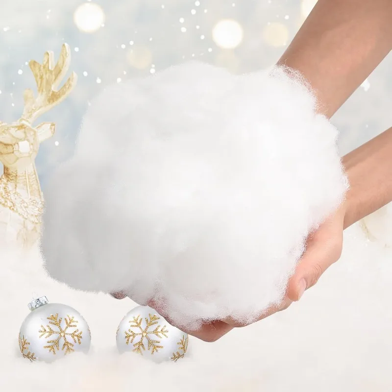 20/500g Christmas Fake Snow Artificial Cotton White Snow Fluffy Fiber Stuffing DIY Xmas Tree Winter Scene Decoration Wholesale