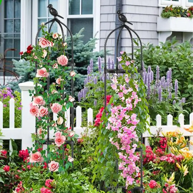 

Metal Trellis For Climbing Plants Outdoor 5.7 Ft Metal Obelisk Trellis Flower Support For Vegetable Farm Grape Cucumber Clematis