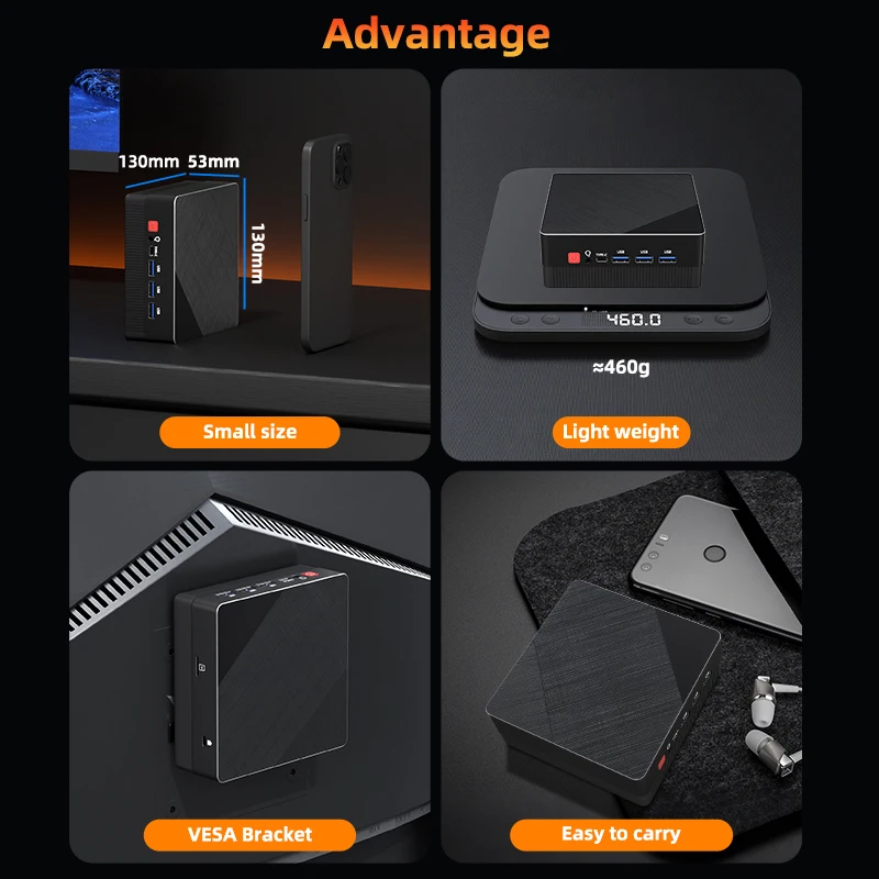 Texhoo-ミニPCゲーミングコンピューター,amd ryzen 7 5800h,ポケット,デュアルhdmi lan,wifi 6, Windows 11 pro,Nuc Office,ddr4,nvme,4ディスプレイ