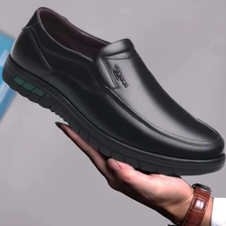 Men's Leather Shoes Casual Round Head Business Party Dresses Loafers Comfortable Lightweight Oxfords Zapatos Hombre De Vestir