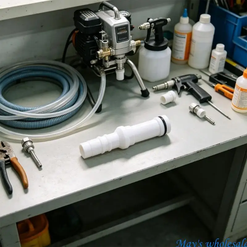 Replacement Insert Injector for Coating Equipment with Dark Seal and Ridged End 448A