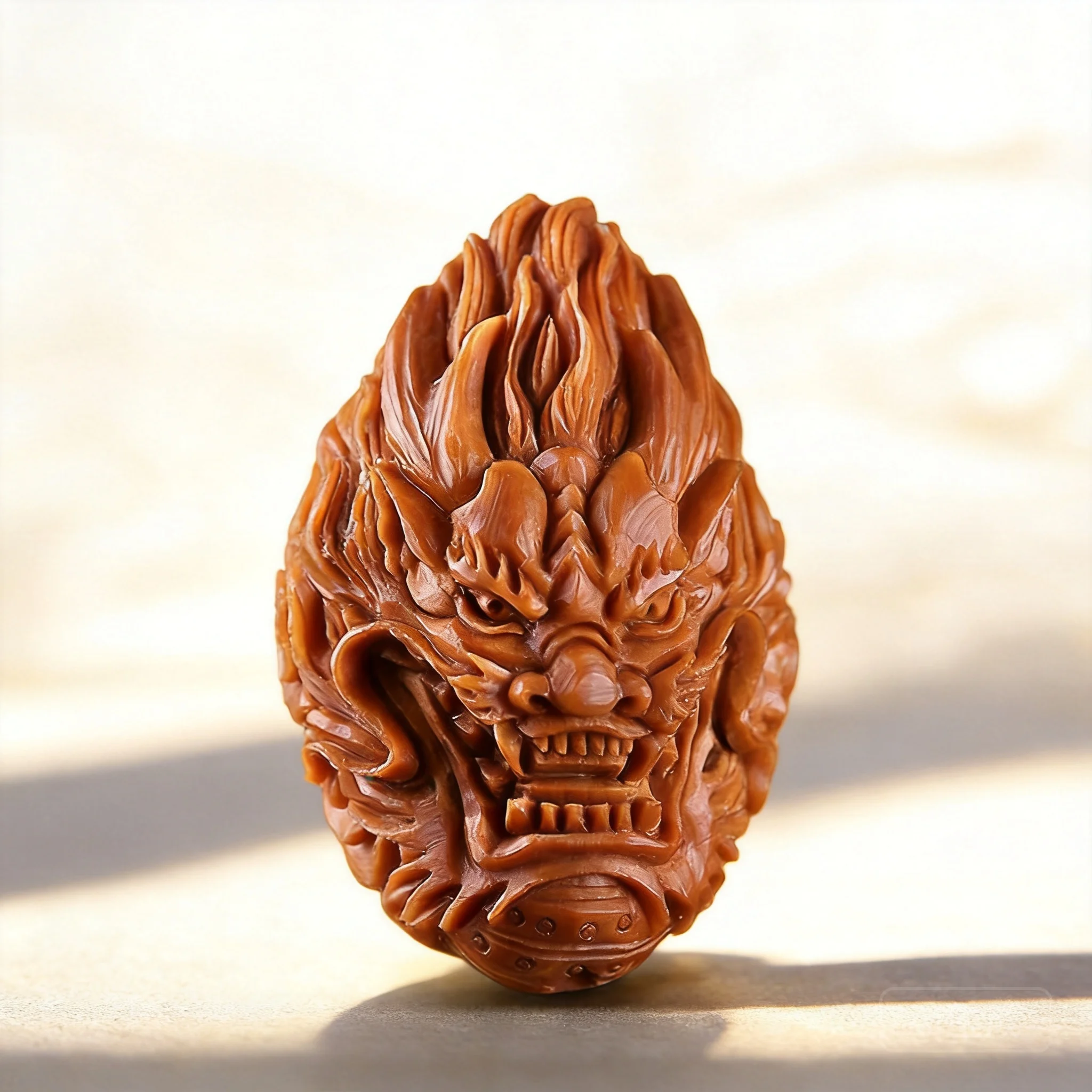 2026-chinese-style-carved-dragon-head-olive-nut-3way-buddha-bead-for-diy-prayer-bracelet-jewelry-accessories-old-oil-olive-core