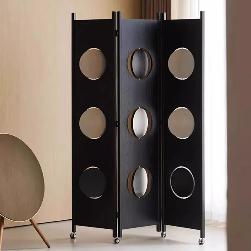Full moon screen movable, modern simple entry, living room entrance partition, light luxury and high-end sense