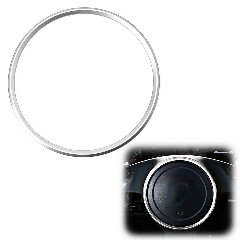 ポルシェ,カイエン,パナメーラ,マカン,911用のシルバーステアリングホイールリング装飾トリム